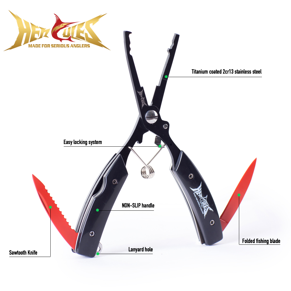 Fishing Hook Sharpener - HERCULES Fishing Pliers with Sheath and