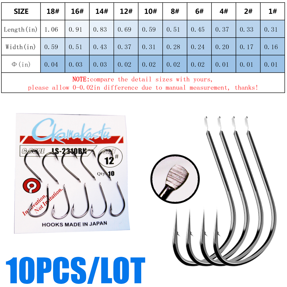 10 cái/lốc 1 #-18 # Đen Maruse - đánh giá và giá Fishing Hook Assortment