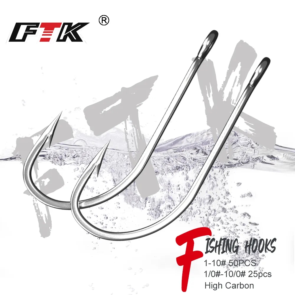 Móc câu cá FTK 1-10 # 50 CÁI 1 - đánh giá và giá Fishing Hook Offset